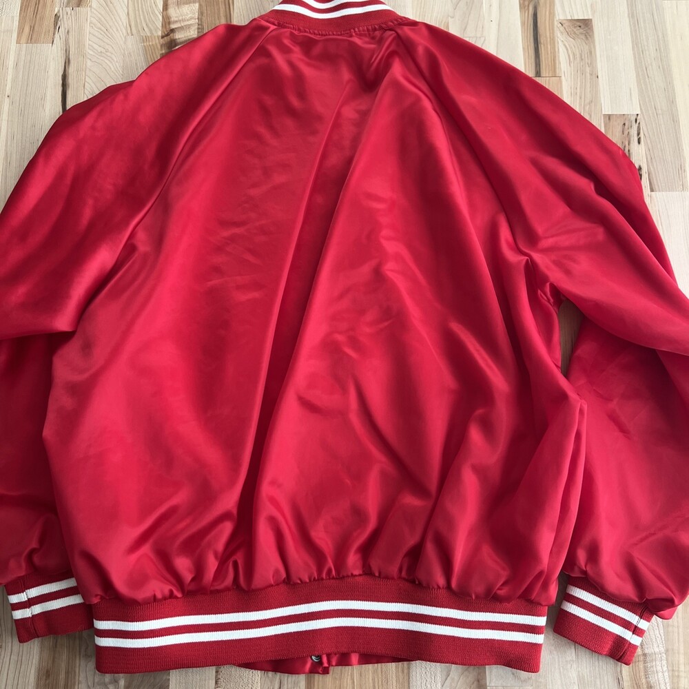 K-Brand Men's Vintage Red Satin Bomber Jacket Citgo Motor Oil Large - Picture 7 of 11